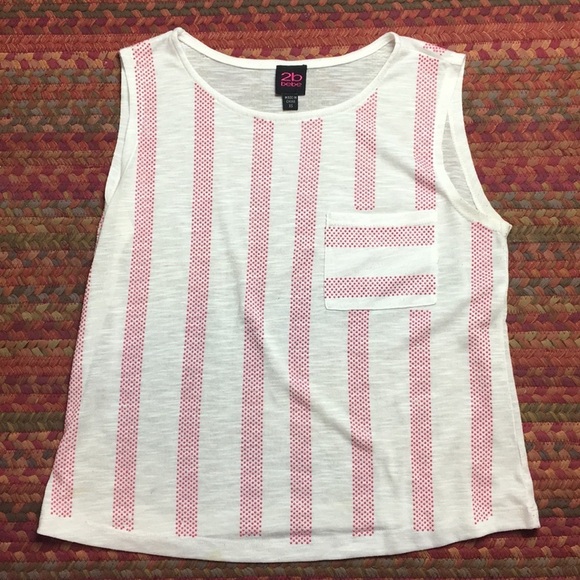 ๐ฅ VERTICAL PINK STRIPE POCKET BOXY TANK 2B BEBE - Picture 1 of 6